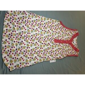 retro sleeveless playful print of yellow, magenta, purple flowers dress size M